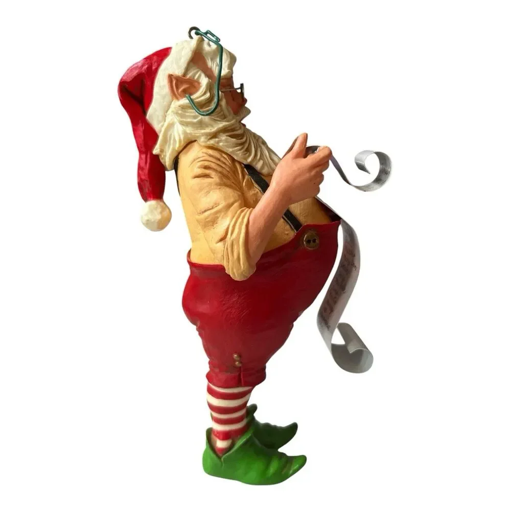 Vintage 1980 Hallmark Santa Checking It Twice Christmas Ornament No Pipe 6